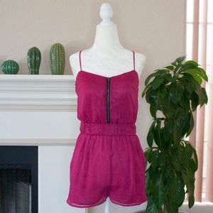 Forever 21 Magenta Zipper Romper